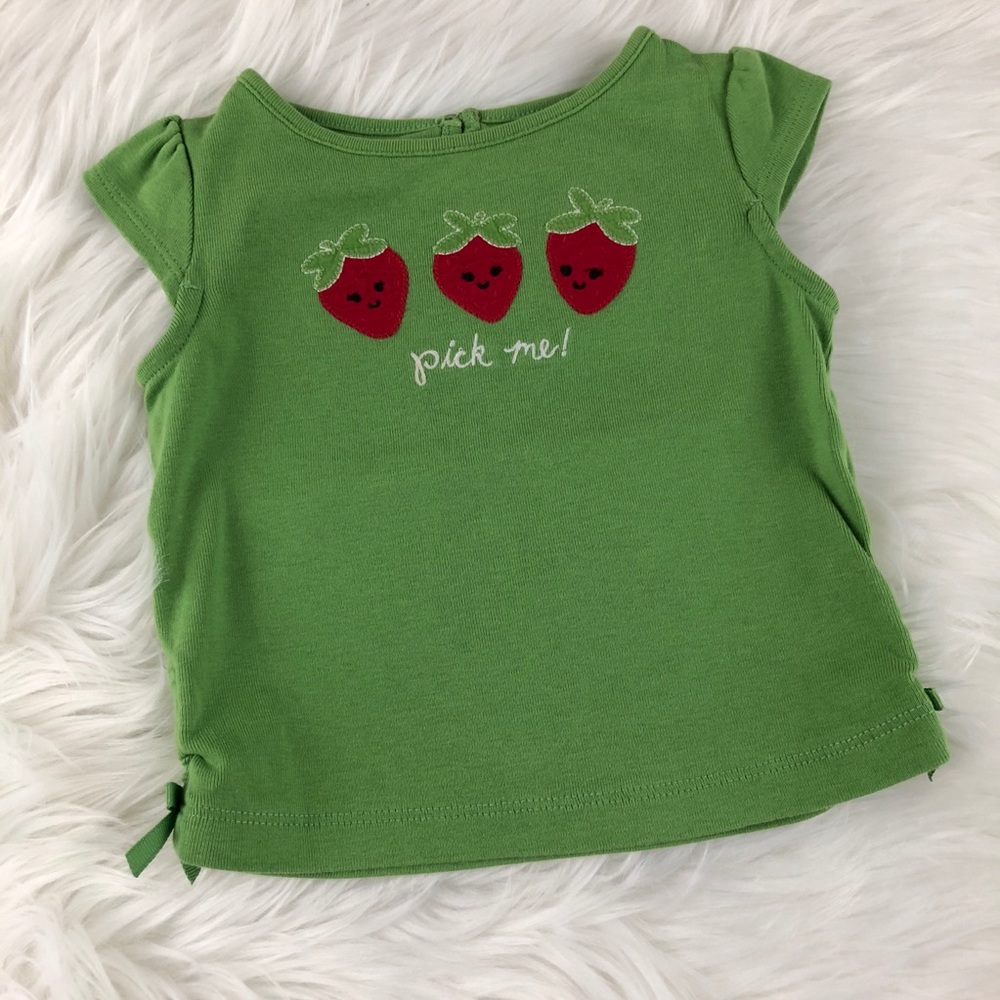 Gymboree Green Top with Strawberries size 6-12mo